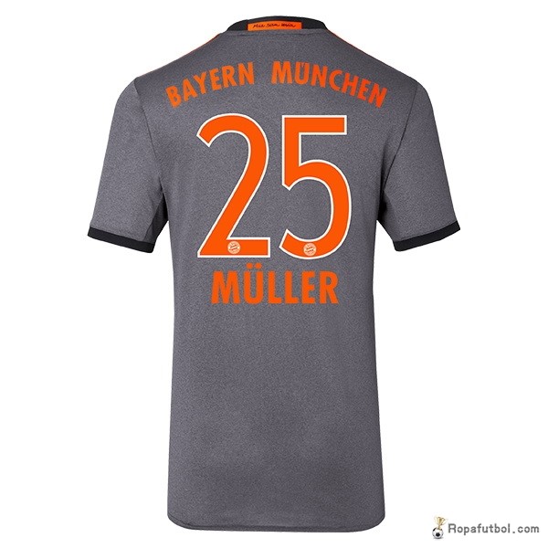 Camiseta Bayern de Múnich Replica Segunda Ropa Muller 2016/17 Gris